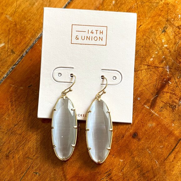 Nordstrom Rack 14th & Union Faceted Glass Drop Earrings NEW - Picture 1 of 3